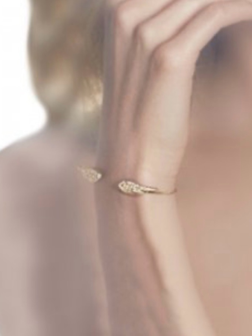 Victoria's Secret Angel Wing cuff bracelet gold-tone with crystal wings